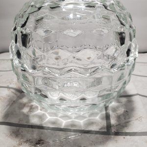 Vintage FOSTORIA American 2-Piece Crystal Round Tea Light Candle Fairy Lamp